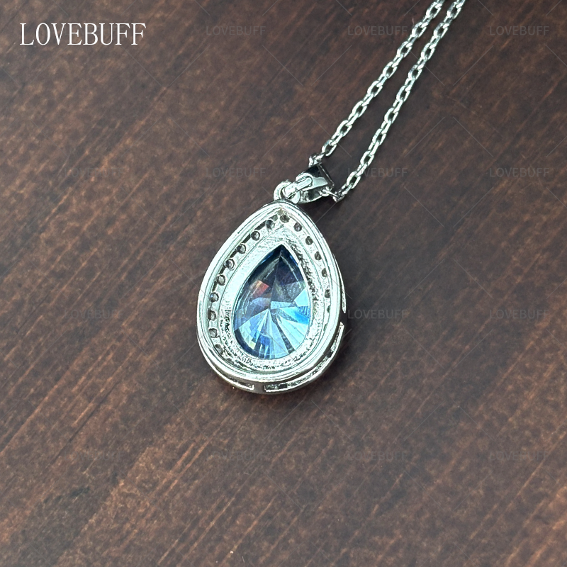 Sofia the First Amber Blue Teardrop Pendant Cosplay Necklace
