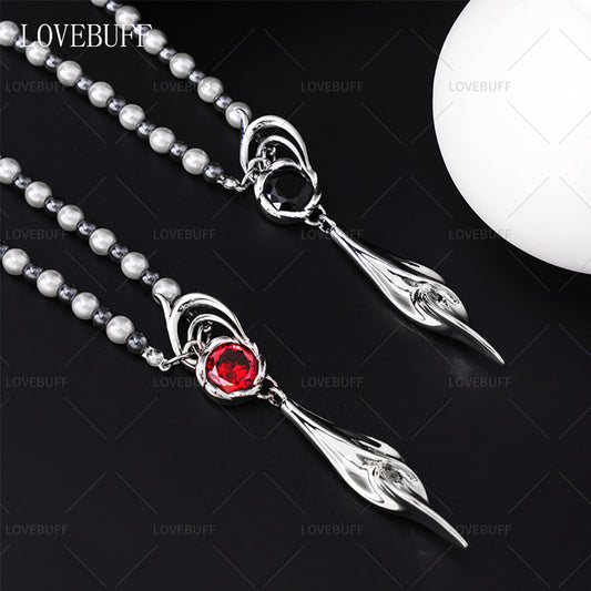 LOVEBUFF LAD Spring and Flowers Caleb Floating Floraletter Beaded Necklace