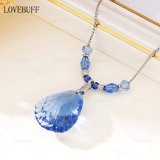 LOVEBUFF LAD Sea God Rafayel Bule Seashell Pendant Necklace