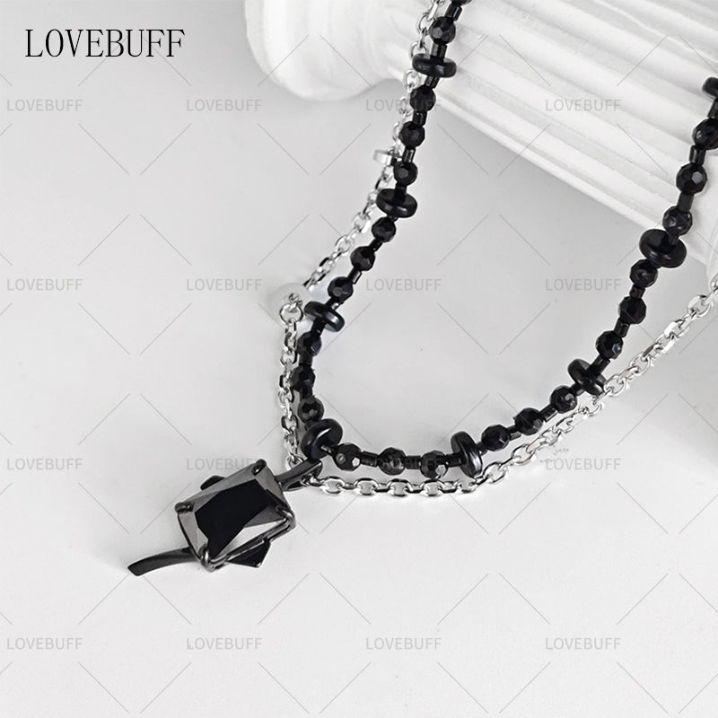 LOVEBUFF LAD Sylus Where Hearts Live MC's  Beads Metal Chain Layered Necklace