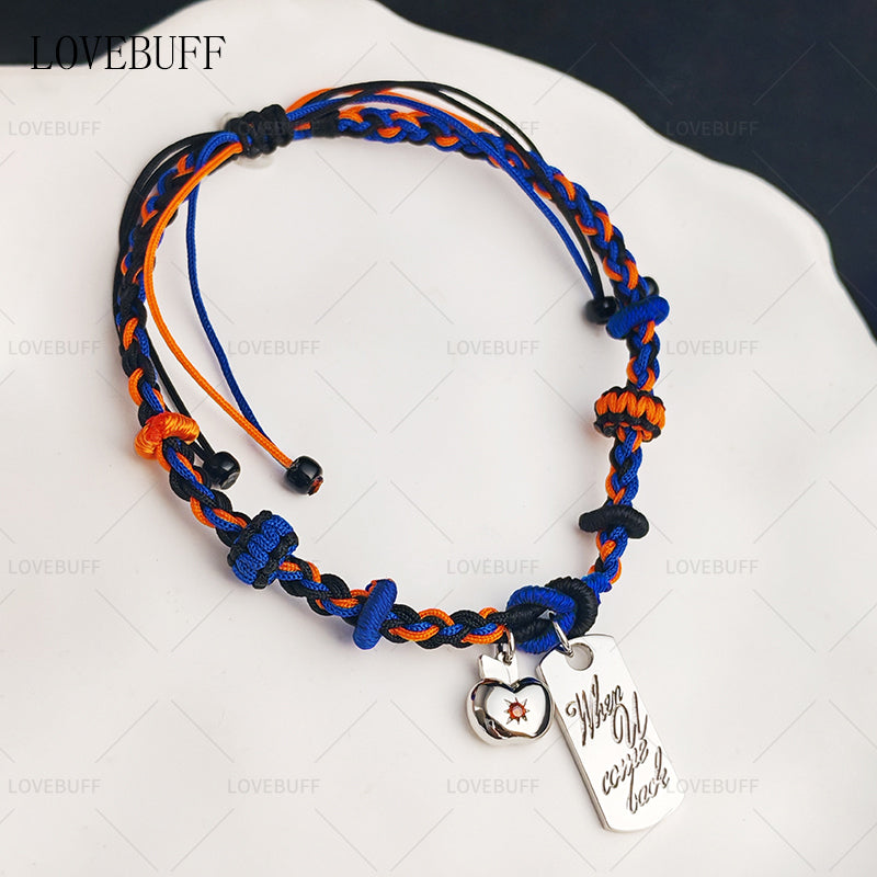 LOVEBUFF LAD Caleb's Apple Pendant Style Silver Charm Necklace Bracelet