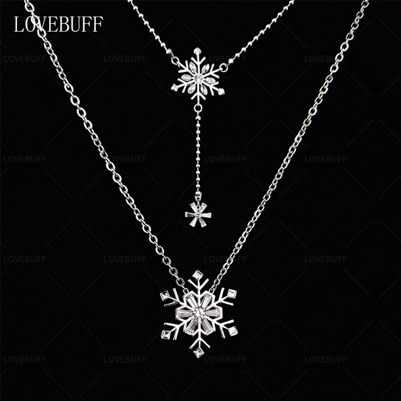 LOVEBUFF LaDs Zayne Birthday Dawnbreak Promise MC's Snowflake Layered Necklace