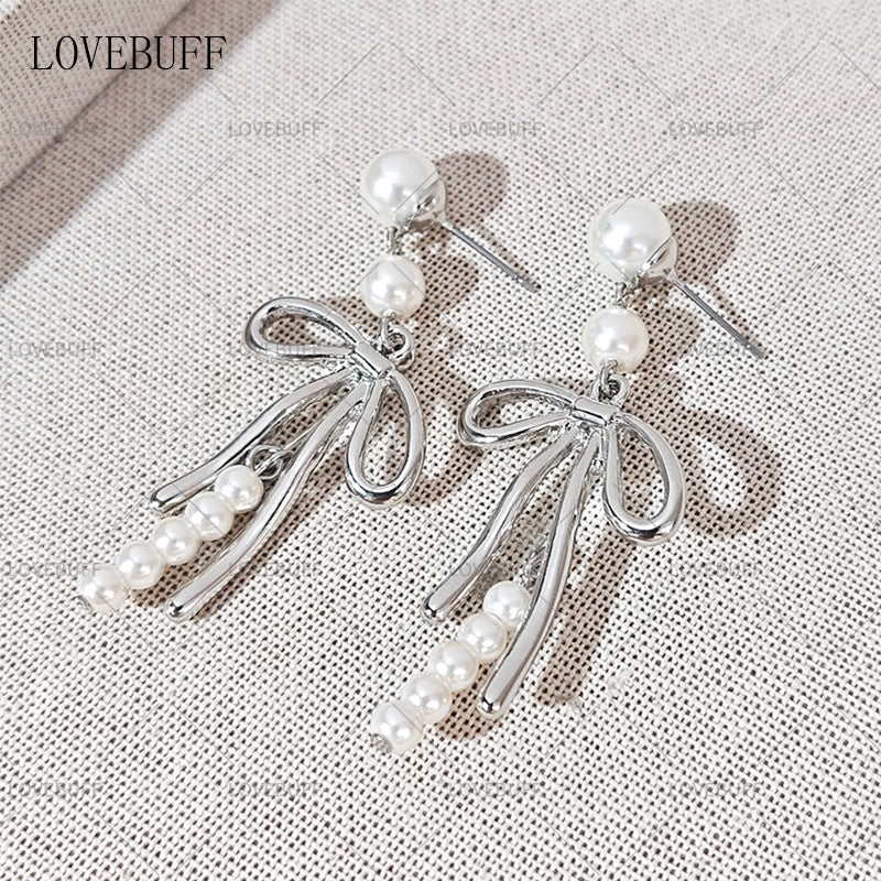 LOVEBUFF LAD You and Midsummer Sylus Lovespeed Ride MC's Ornate Knots Bowknot Pendant Pearl Necklace Earrings
