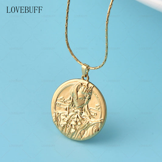 LOVEBUFF Neuvillette Relief Sculpture Pendant Necklace