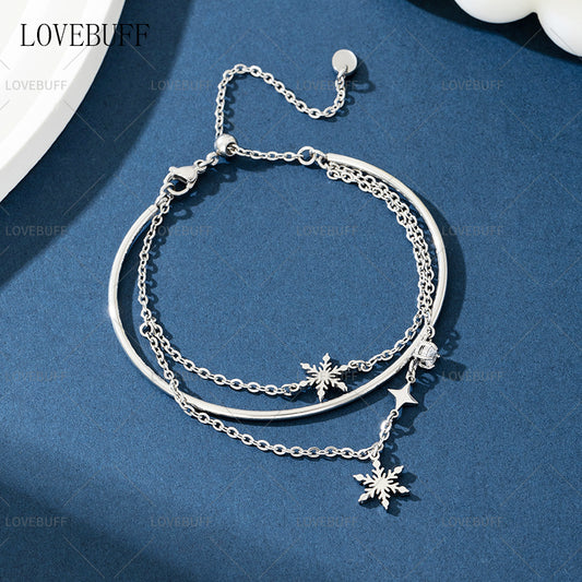 LOVEBUFF LAD Zayne Secret Promise Dream Revisited Snowflake Charm Stainless Steel Bracelet
