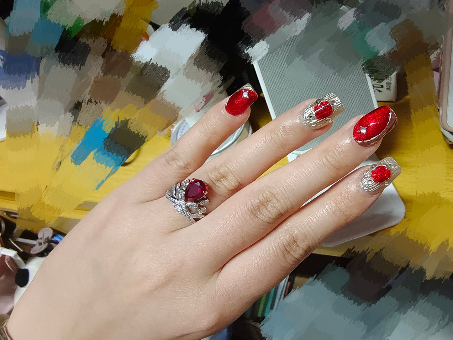 LOVEBUFF Light and Night Evan Couronner Notre Amour Birthday Ring Inspired Finger Ring