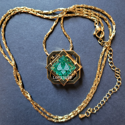 Liyue Geo Hydro Cryo Pyro Electro Dendro Anemo Vision Inspired Gem Pendant Long Necklace