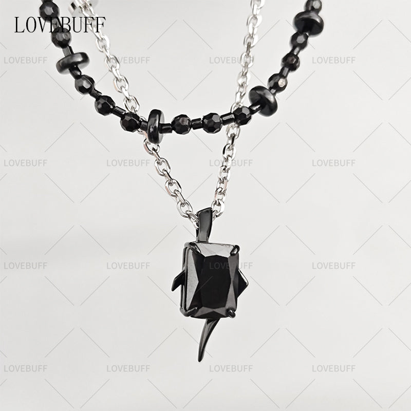 LOVEBUFF LAD Sylus Where Hearts Live MC's Beads Metal Chain Layered Necklace