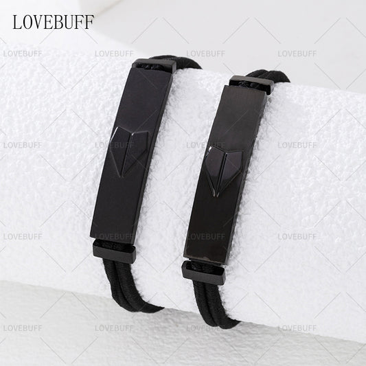 LOVEBUFF LAD Caleb Name Bar Paper Airplane Tag Bracelet