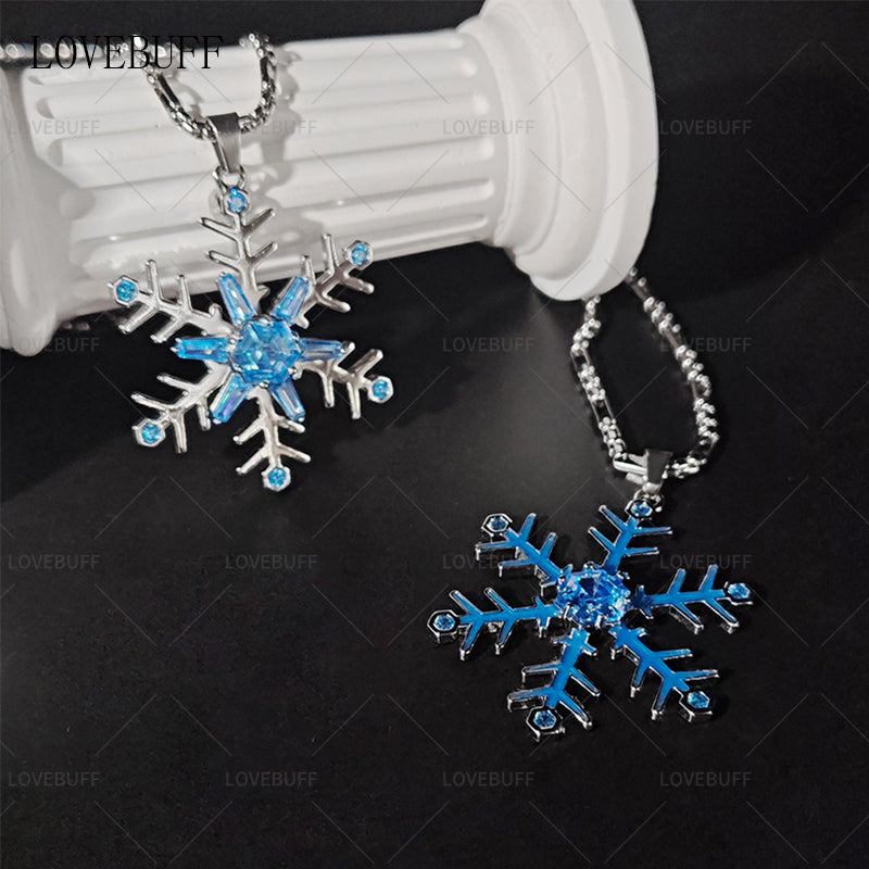 LOVEBUFF LAD Zayne Snowflake Inspired Spinning Pendant Necklace