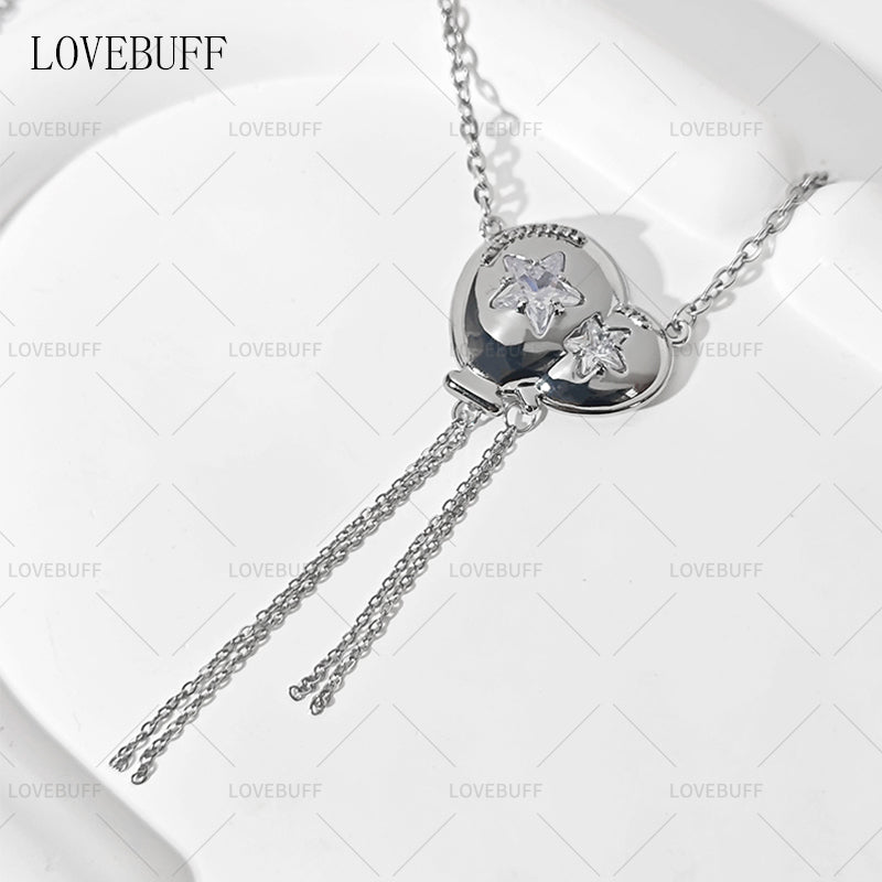 LOVEBUFF Platinum Plated Copper Balloon Pendant Necklace