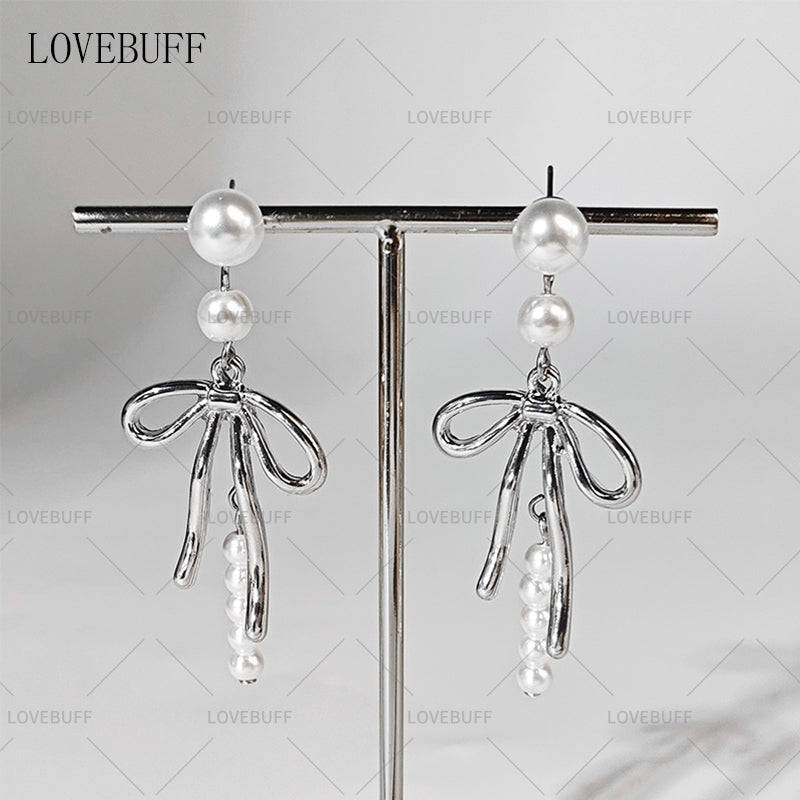 LOVEBUFF LAD You and Midsummer Sylus Lovespeed Ride MC's Ornate Knots Bowknot Pendant Pearl Necklace Earrings