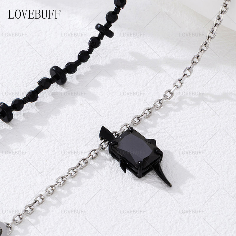 LOVEBUFF LAD Sylus Where Hearts Live MC's  Beads Metal Chain Layered Necklace