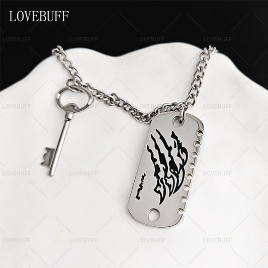 LOVEBUFF LAD Caleb: Tainted Cuts Tag & Key Pendants Necklace