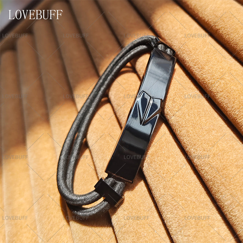 LOVEBUFF Love and Deepspace Caleb Name Bar Paper Airplane Tag Bracelet