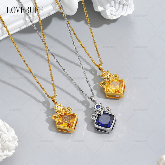 Stella Fortuna Magnus Inspired Gemstone Pendant Necklace