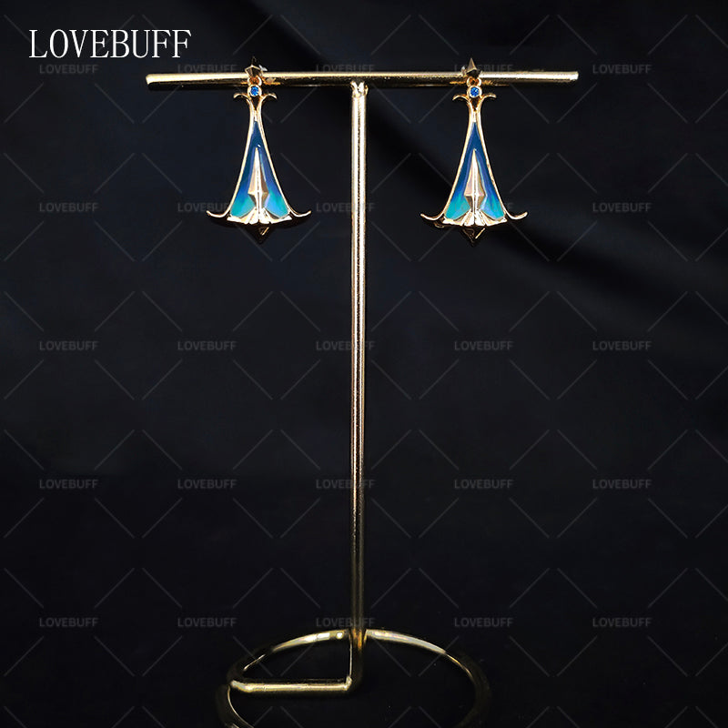LOVEBUFF(TM) Genshin Impact Neuvillette 테마 인상 귀걸이