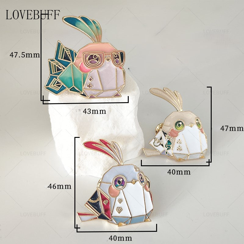 LOVEBUFF Honkai:Star Rail Origami Bird Inspired 에나멜 핀 배지 브로치