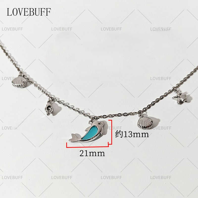 LOVEBUFF Seashell Seasnail Starfish Charm Dolphin Pendant Necklace