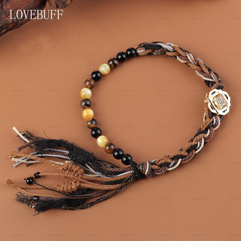 LOVEBUFF Genshin Impact 중리 테마 인상 리웨 지오 비전 핸드 브레이디드 팔찌