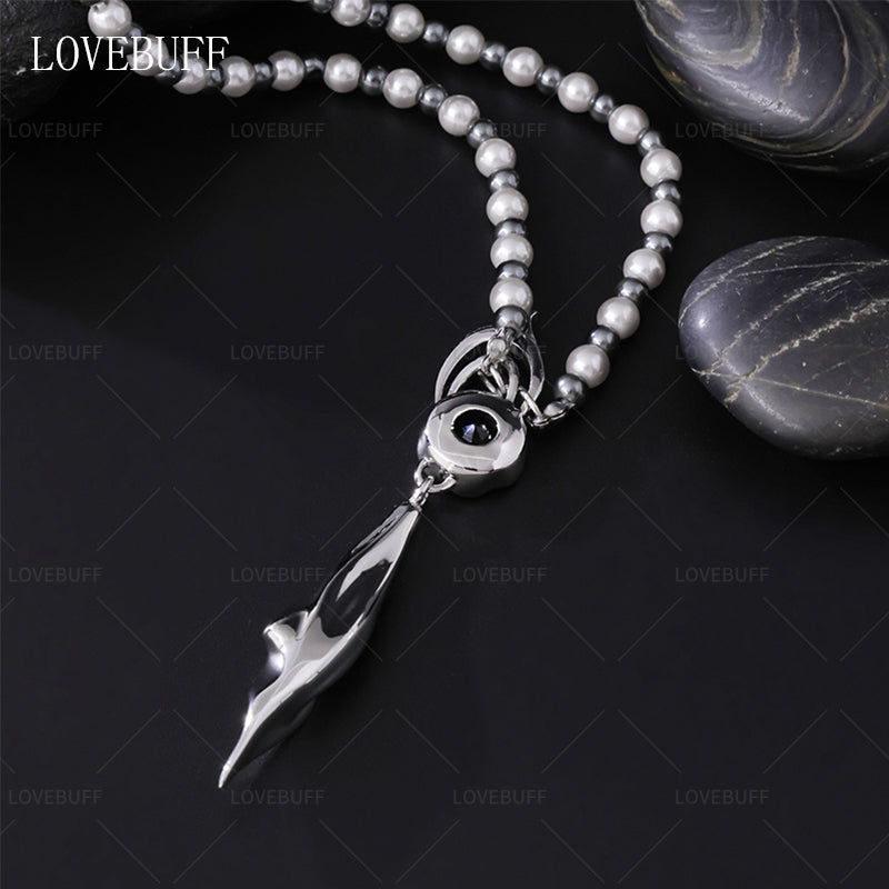LOVEBUFF LAD Spring and Flowers Caleb Floating Floraletter Beaded Necklace