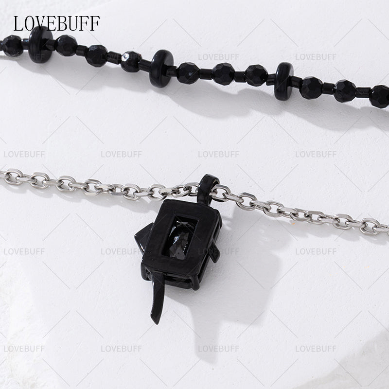 LOVEBUFF LAD Sylus Where Hearts Live MC's  Beads Metal Chain Layered Necklace