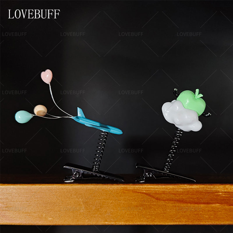 LOVEBUFF LAD Caleb Apple Airplane Hair Clip 2pc Set