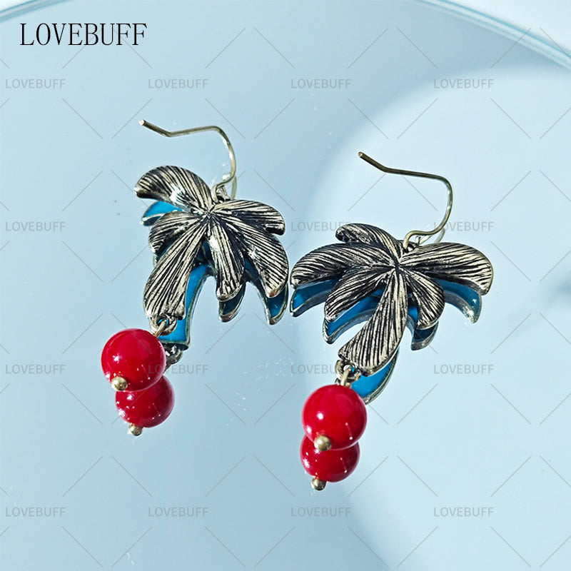 LOVEBUFF LAD You and Midsummer Caleb Clearwind Glide MC's Coconut Tree Beads Earrings
