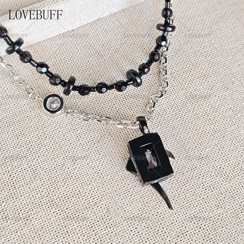 LOVEBUFF LAD Sylus Where Hearts Live MC's Beads Metal Chain Layered Necklace