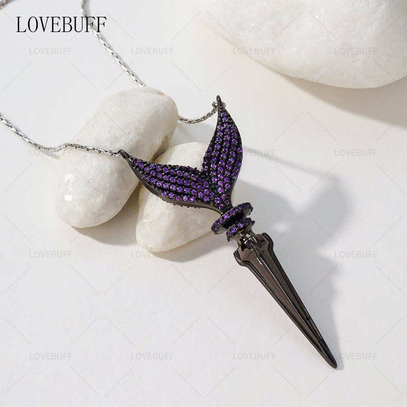 LOVEBUFF 러브 앤 딥스페이스 라파엘 치위 테마 인상 피쉬테일 다트 펜던트 목걸이