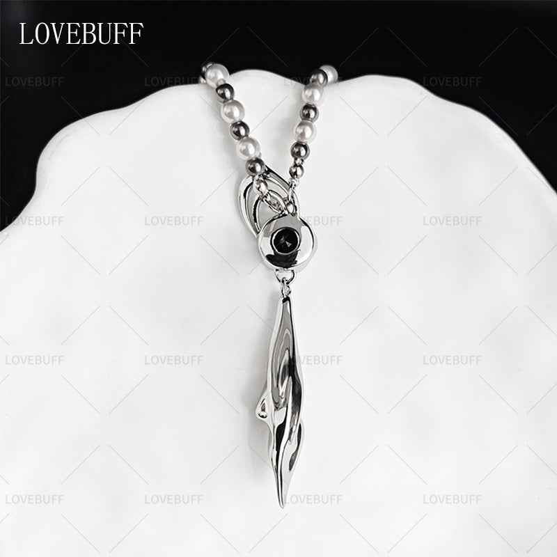 LOVEBUFF LAD Spring and Flowers Caleb Floating Floraletter Beaded Necklace