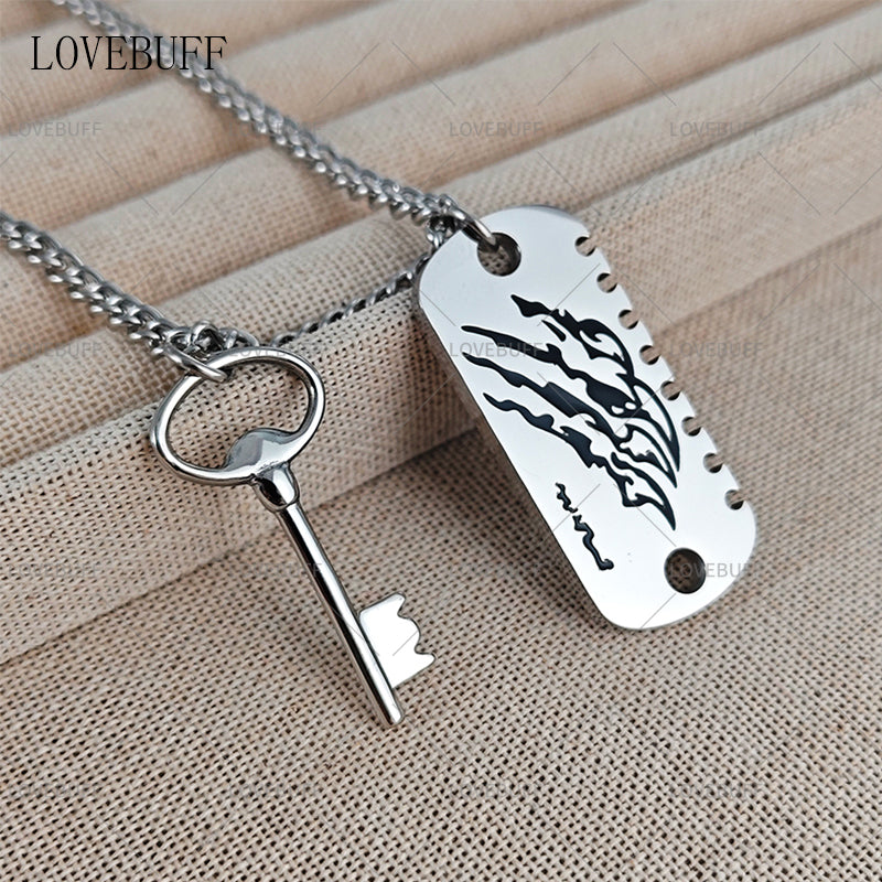 LOVEBUFF LAD Caleb: Tainted Cuts Tag & Key Pendants Necklace