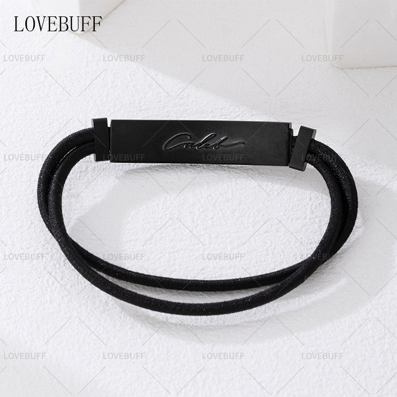 LOVEBUFF LAD Caleb Name Bar Paper Airplane Tag Bracelet