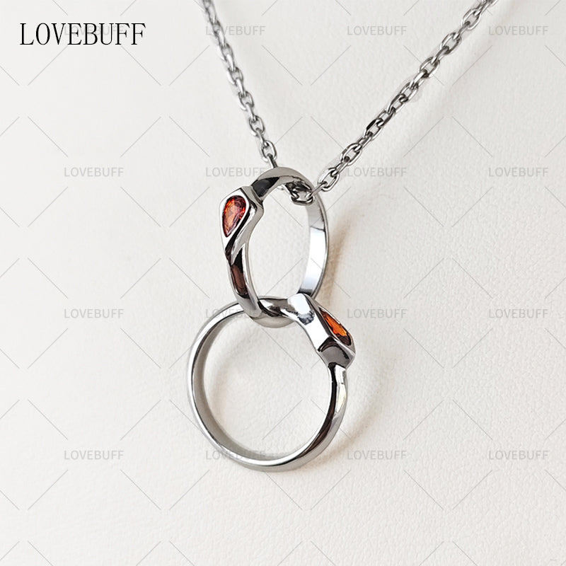 LOVEBUFF Valorant Together Forever Buddy Inspired Interlocking Rings Necklace