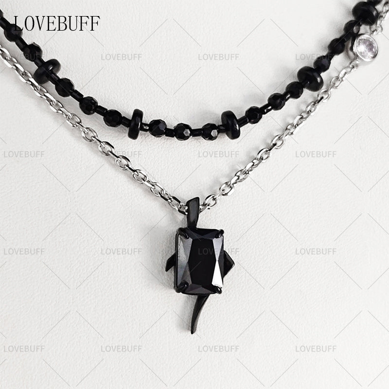 LOVEBUFF LAD Sylus Where Hearts Live MC's Beads Metal Chain Layered Necklace