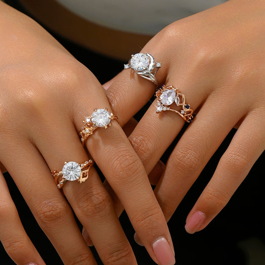 LOVEBUFF Tears of Themis 2nd Anniversary Engagement Ring Wedding Band