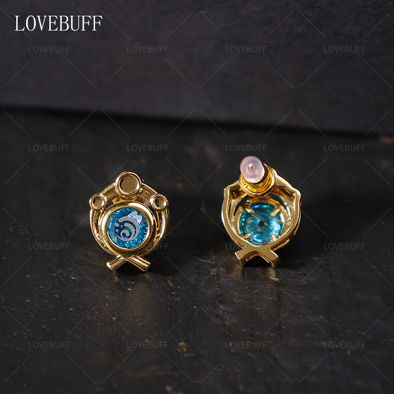Inazuma Vision Inspired Zircon Gemstone Stud Earrings