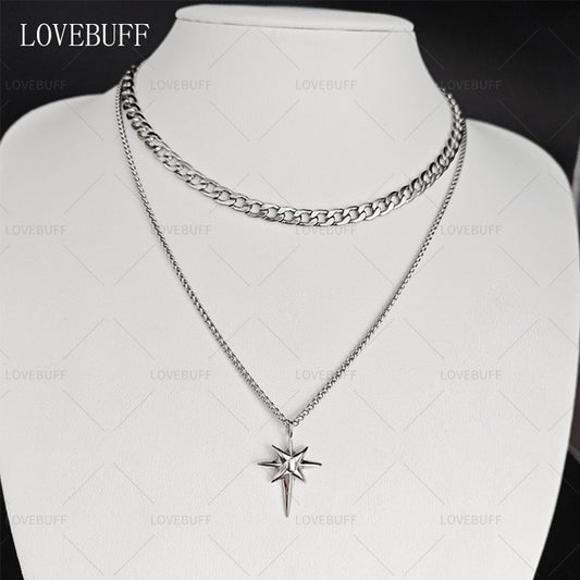 LOVEBUFF Light And Night Jesse Birthday Star Pendant Chain Necklace