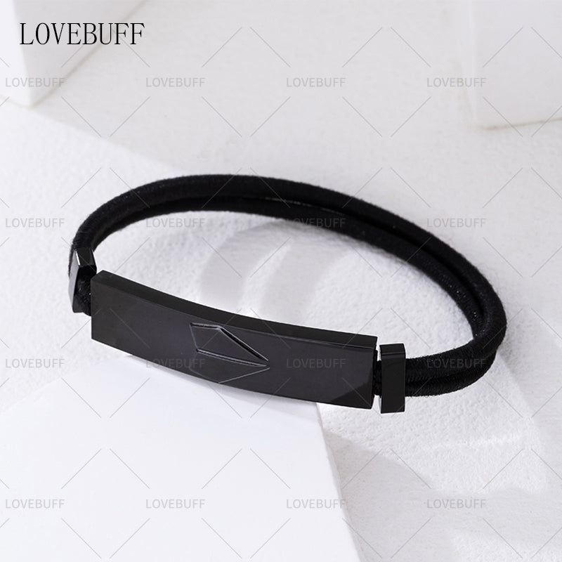 LOVEBUFF LAD Caleb Name Bar Paper Airplane Tag Bracelet