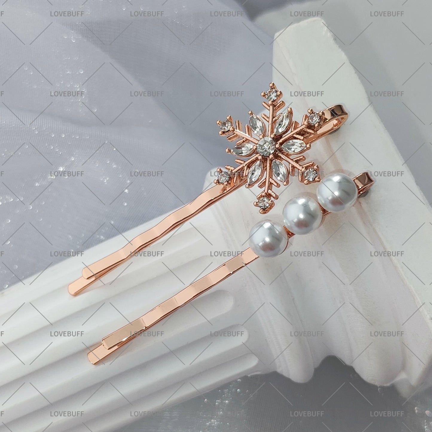 LOVEBUFF LAD Zayne Affinity 115 Snowflake Peal Hair Pin 2pc Set