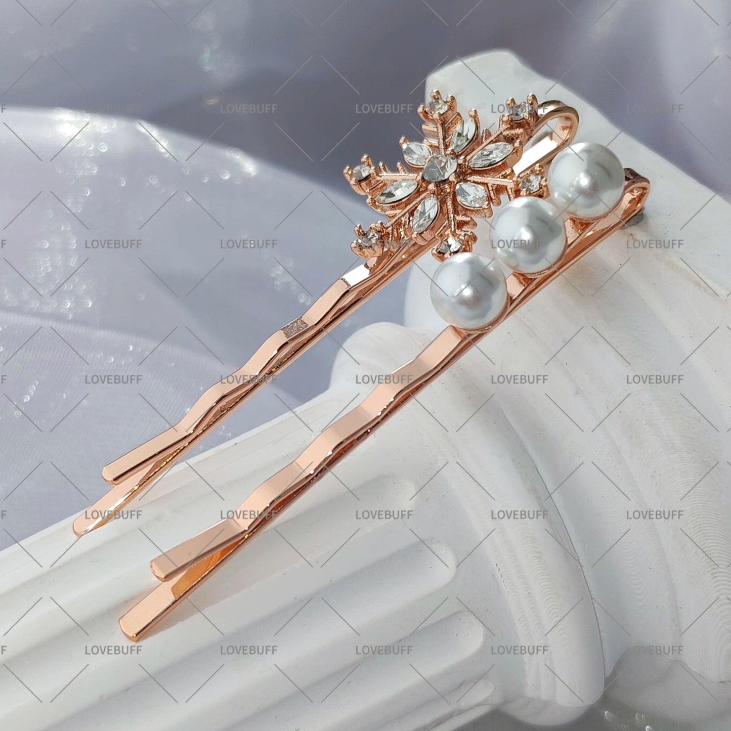 LOVEBUFF LAD Zayne Affinity 115 Snowflake Peal Hair Pin 2pc Set