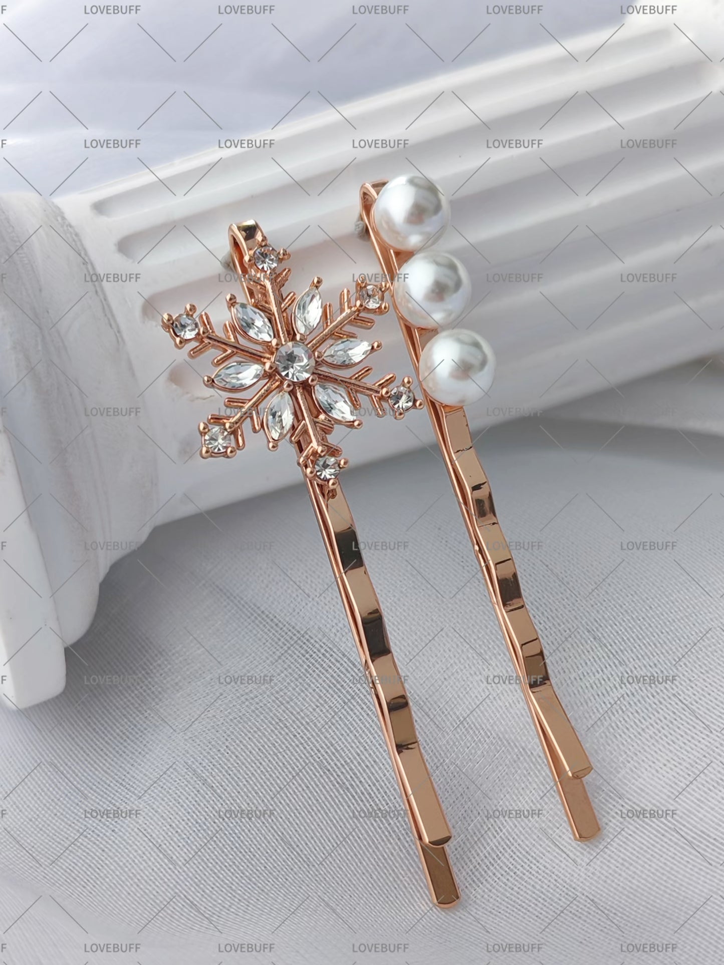 LOVEBUFF LAD Zayne Affinity 115 Snowflake Peal Hair Pin 2pc Set