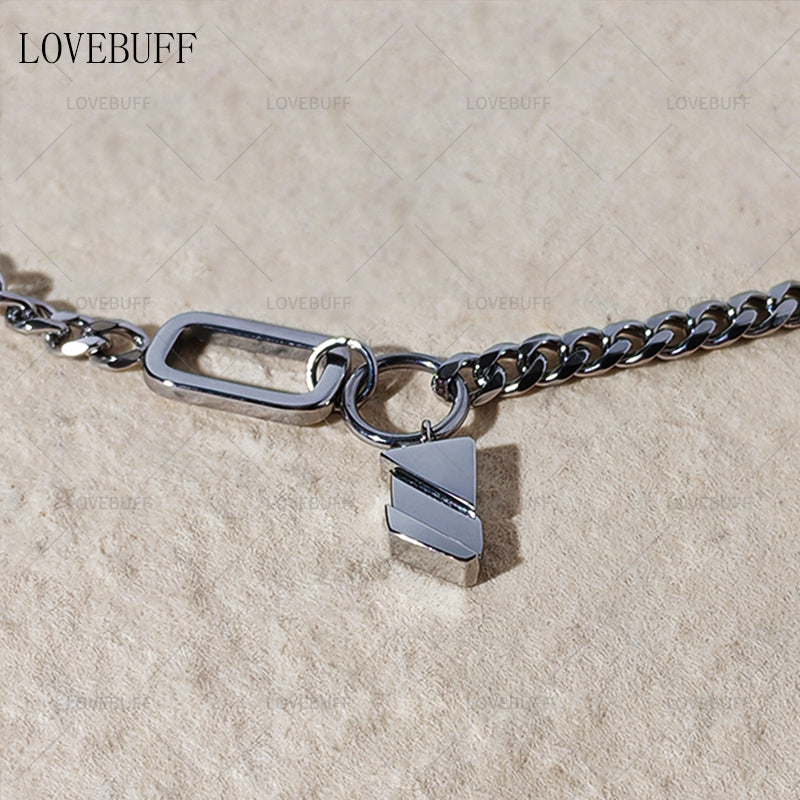 LOVEBUFF LAD Cosplay Athletic Rafayel Stainless Steel Leaf Pendant Link Chain Necklace