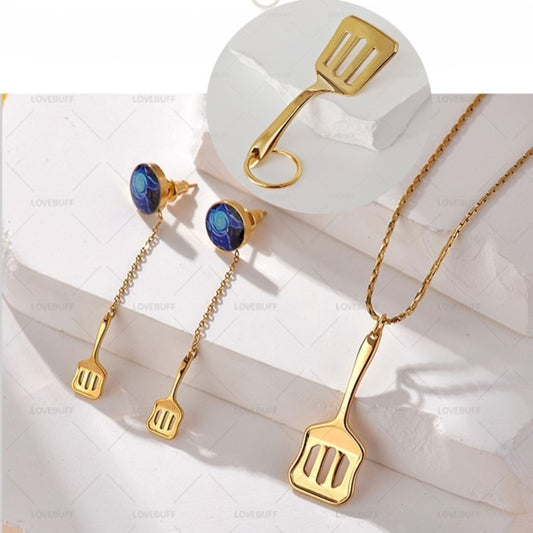 LOVEBUFF League of Legends LOL The Golden Spatula Inspired Keychain Necklace Earrings