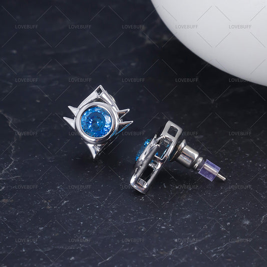 LOVEBUFF(TM) Genshin Impact Snezhnaya Gem Vision Stud Earrings Elements Cryo Dendro Electro Anemo Geo Pyro Hydro