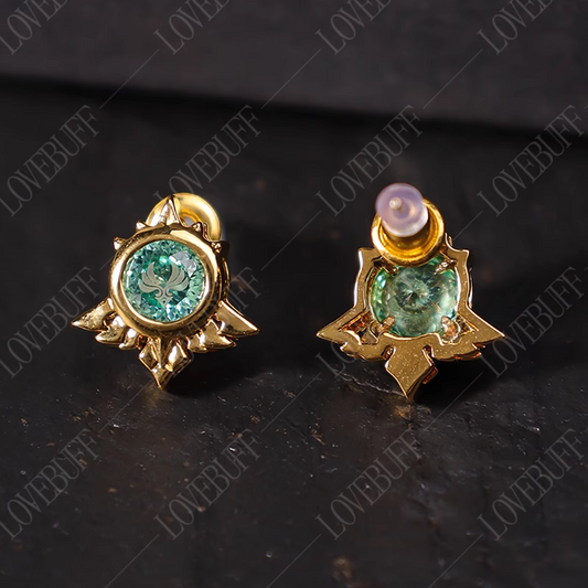 Mondstadt Vision Inspired Zircon Gemstone Stud Earrings