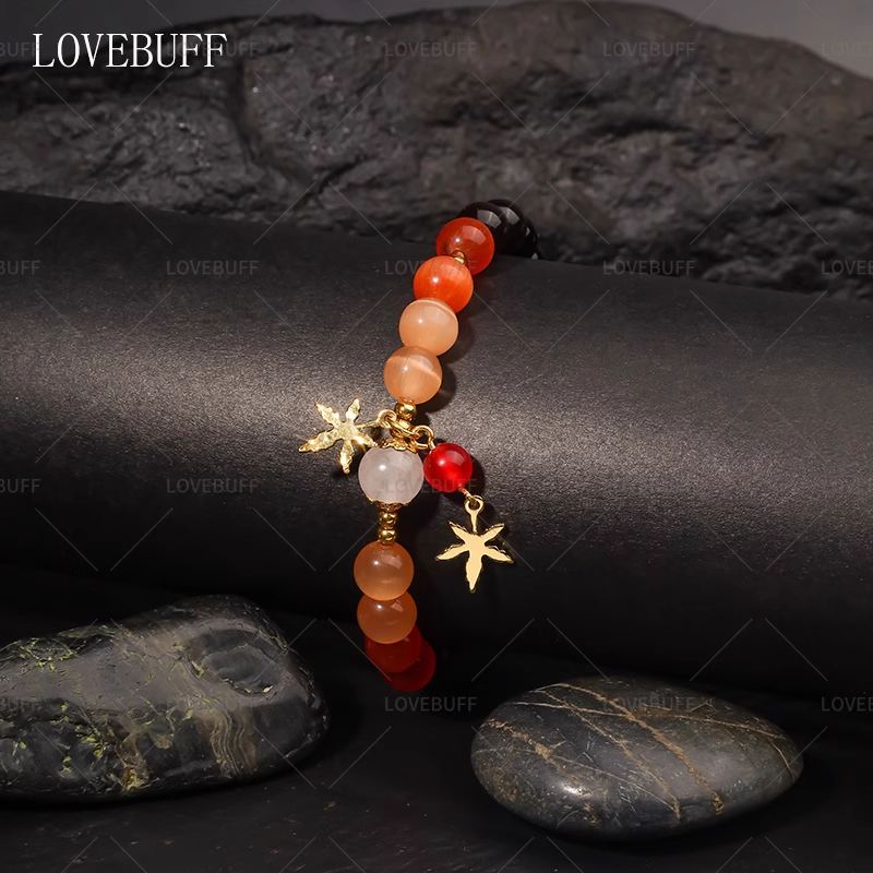 Maple Charm Cat's Eye Beaded Bracelet