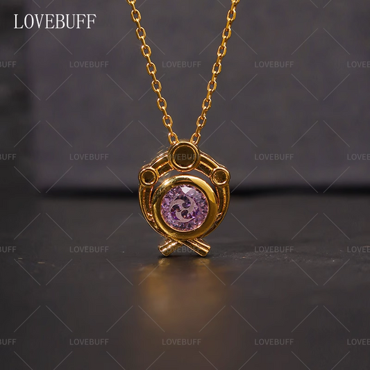 Inazuma Vision Inspired Zircon Gemstone Pendant Dainty Necklace