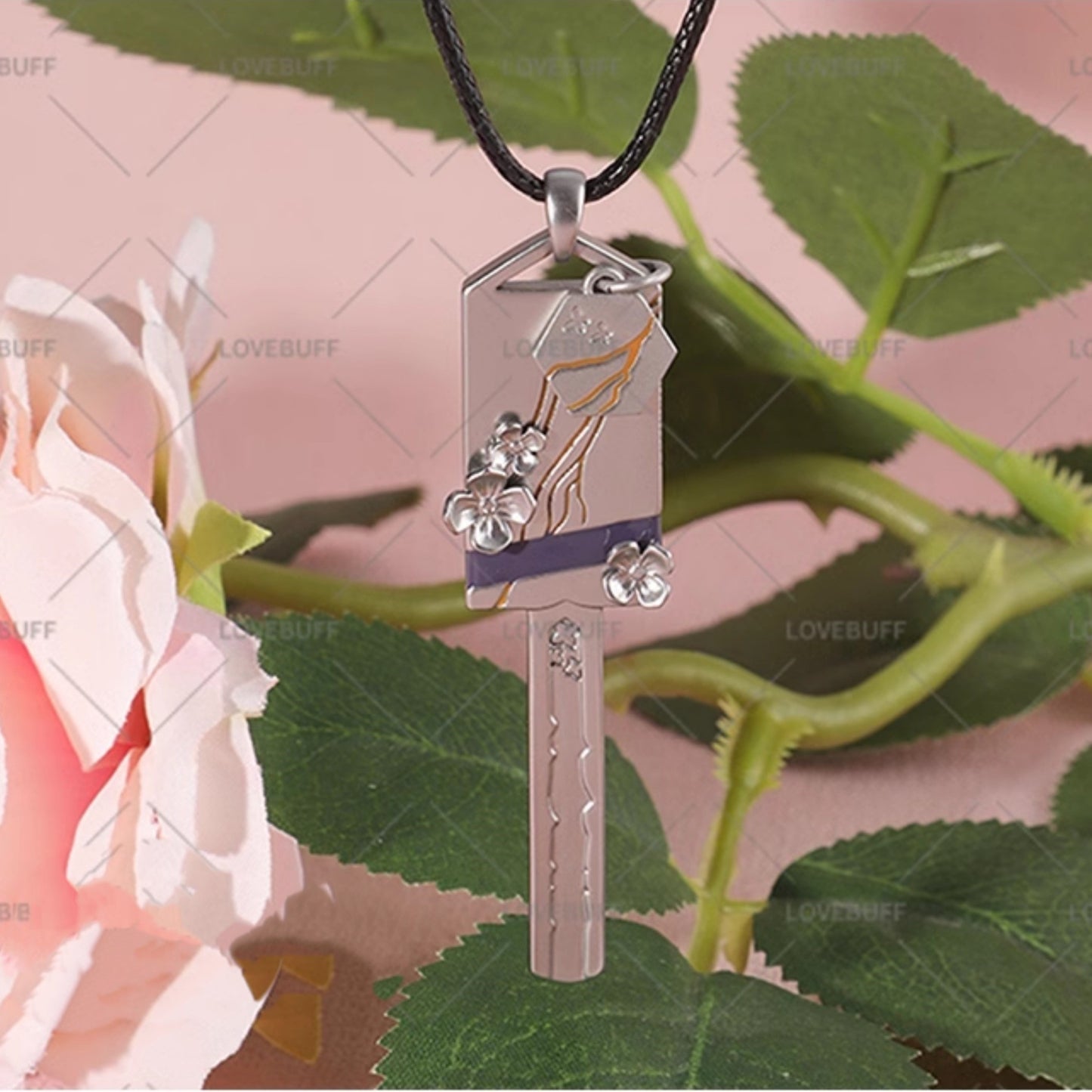 LOVEBUFF Tears of Themis Artem Wing 플래티넘 도금 구리 키 펜던트 목걸이