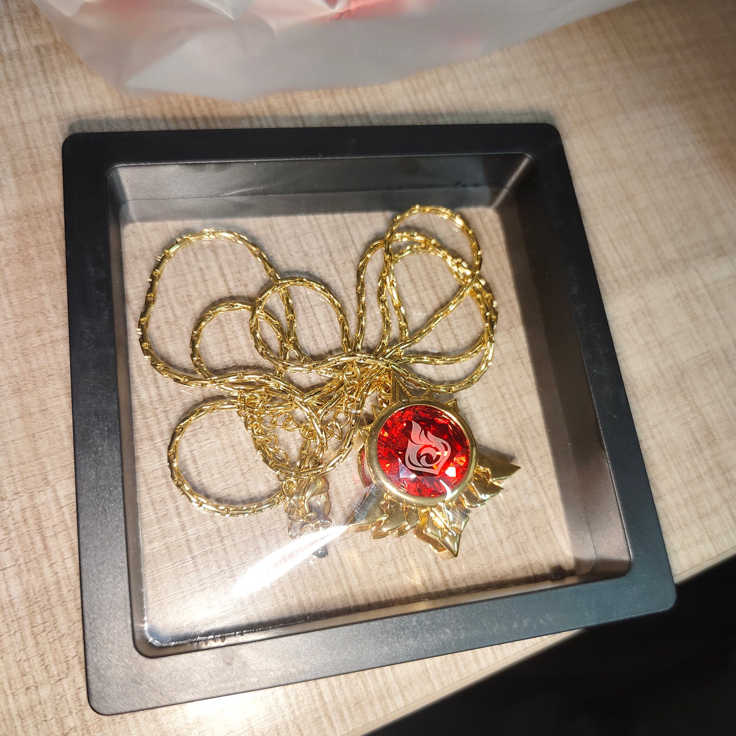 Mondstadt Anemo Hydro Cryo Pyro Geo Electro Dendro Vision Inspired Gem Pendant Long Necklace